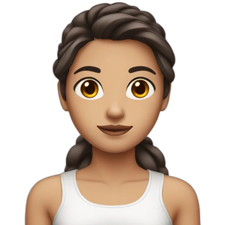 Girl with dark brown hair and eyes  emoji