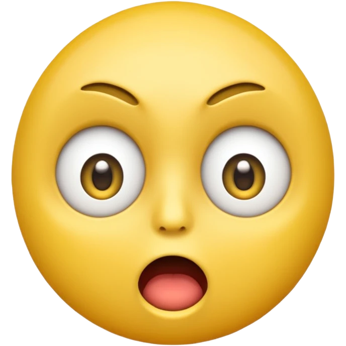shocked emoji, cartoonish, exaggerated surprise, yellow face, no text emoji