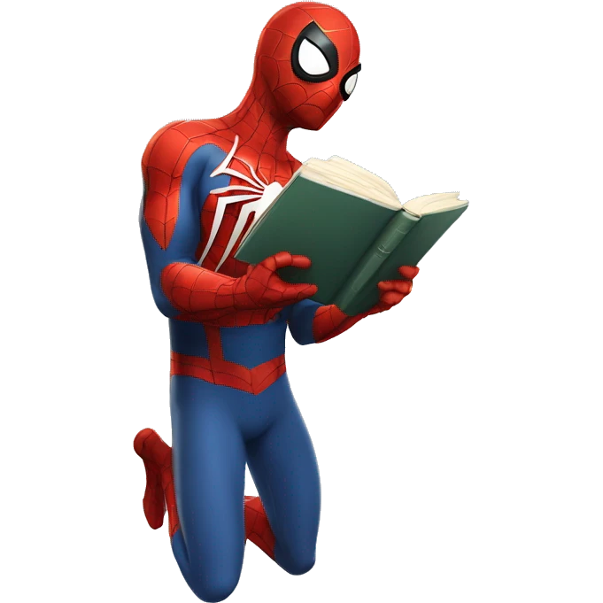 Spider-Man holding a book emoji