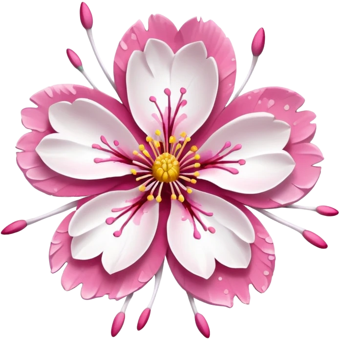 white sakura flower with a paint splatter emoji