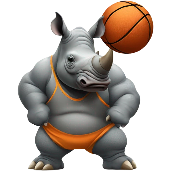 Rhino playing basketball  emoji