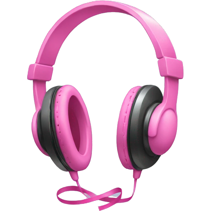 headphones with pink ribbons emoji