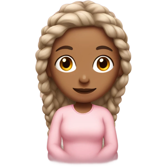 spanish yoga girl light pink clothes and with the hair in a braid  emoji
