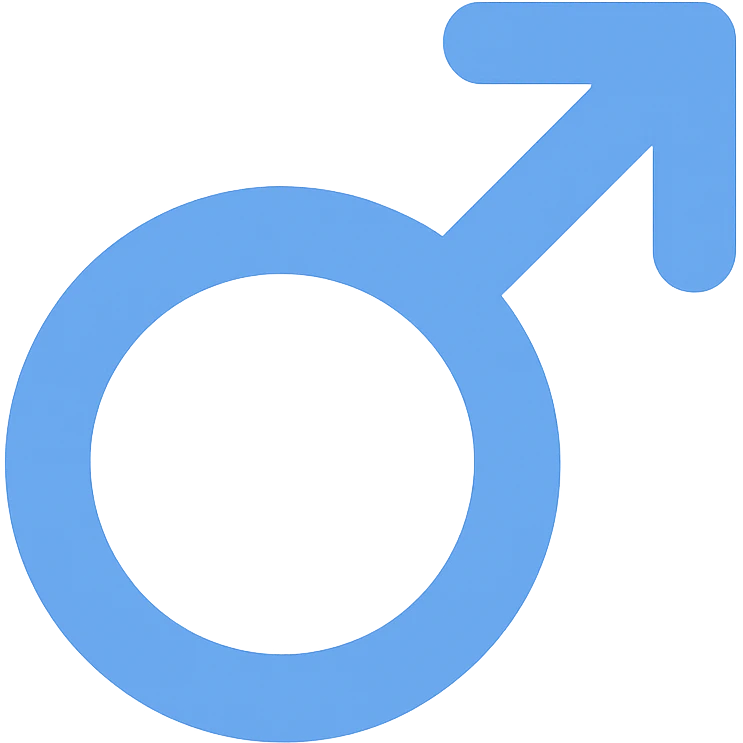 male gender symbol, flat blue, minimal emoji style, suitable for Discord role icon emoji