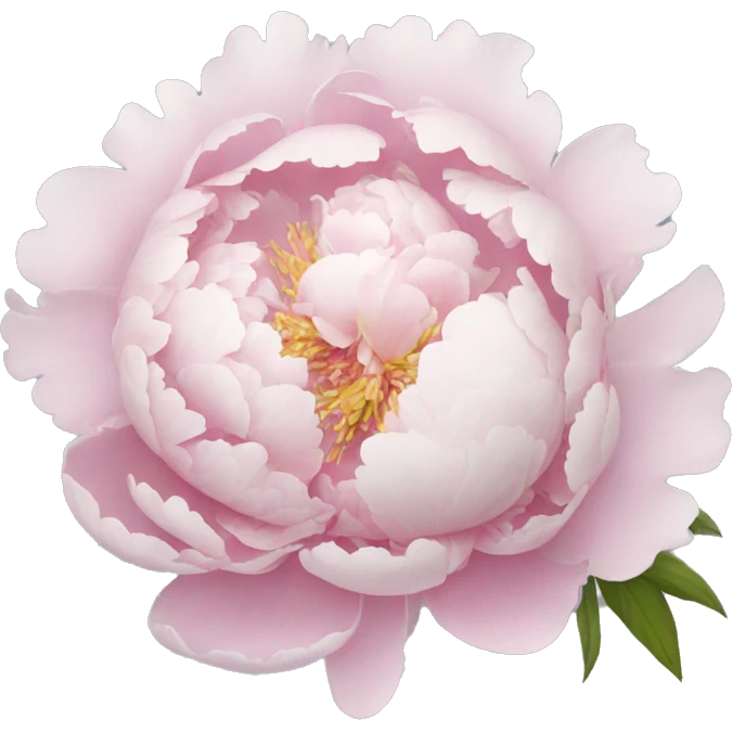 Pastell pink and white peony with bow emoji