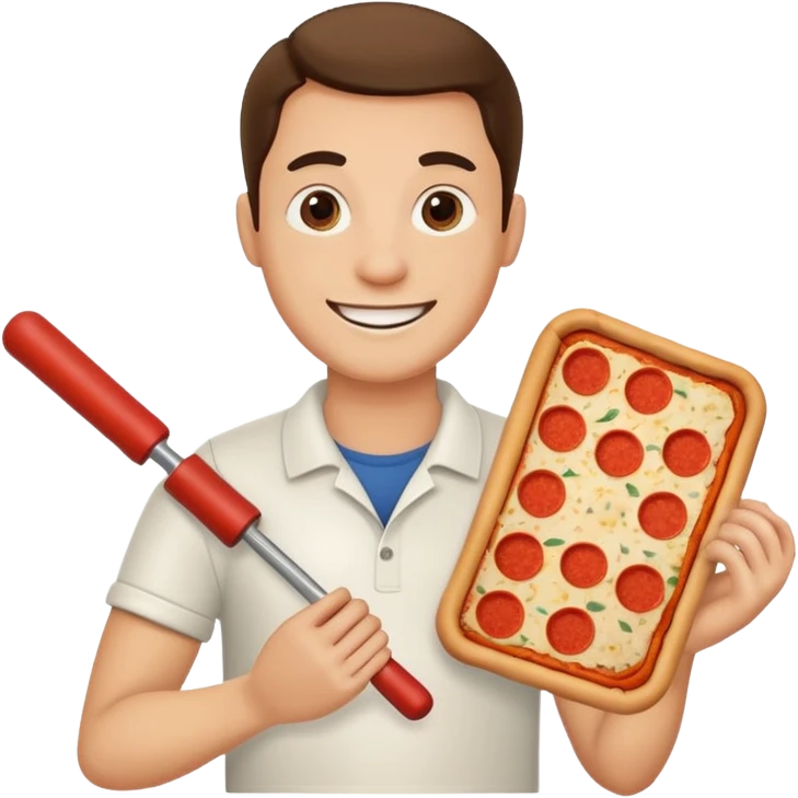Pizza roller as a guy emoji