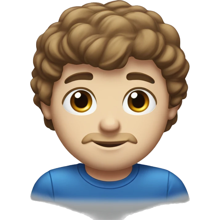 A head and shoulders shot of a 31 year old white man, with short brown hair,   with blue eyes wearing a t-shirt. emoji