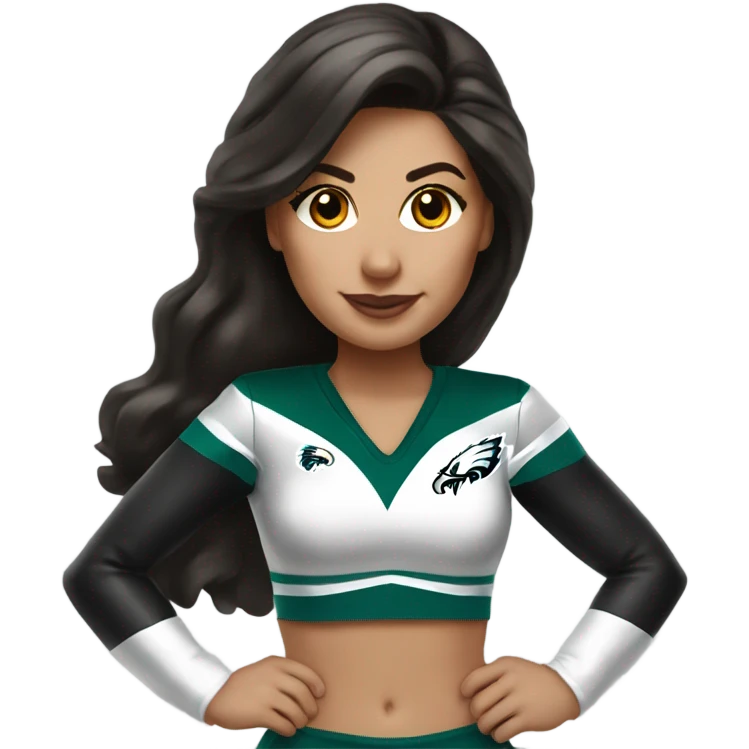 Philadelphia Eagles cheerleader brunette cheer emoji