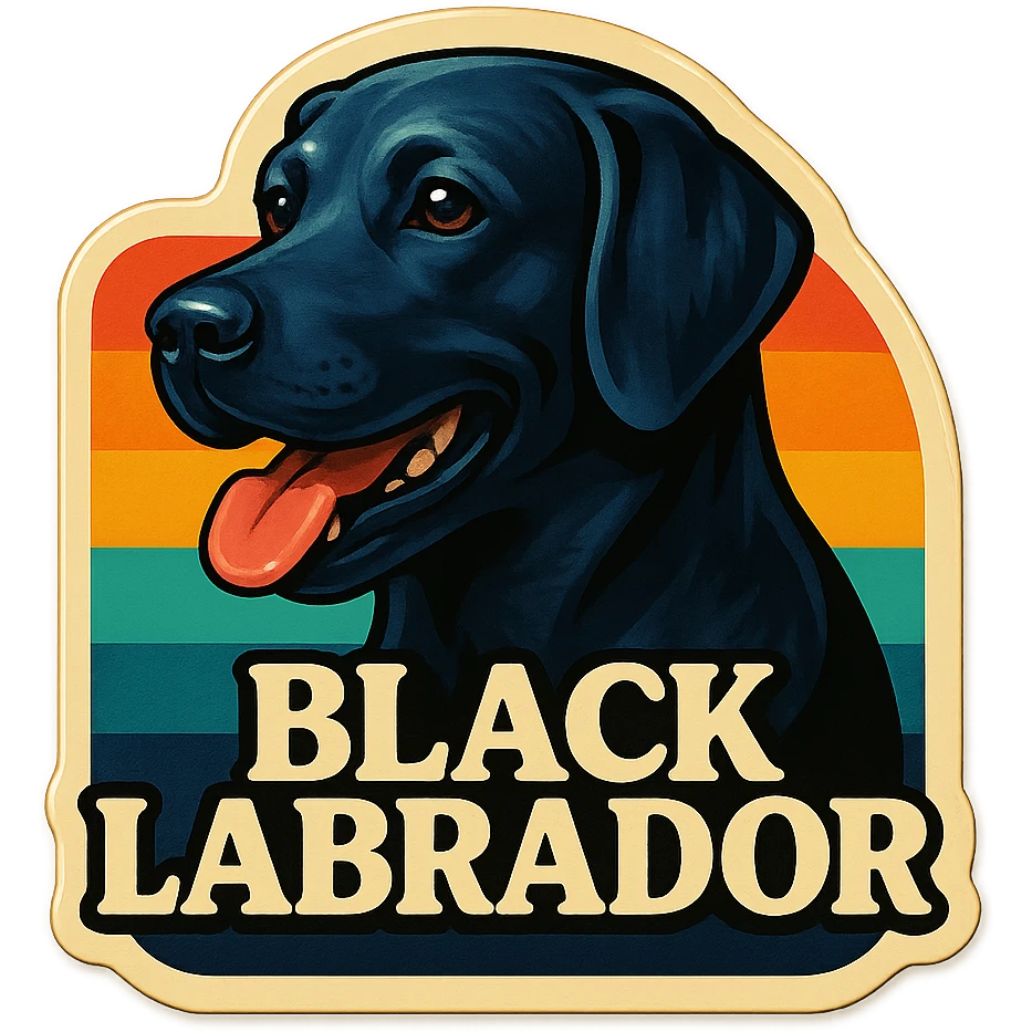 vintage retro style black labrador retriever t-shirt graphic emoji