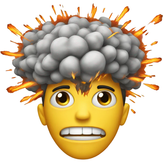 exploding head emoji with skull emoji