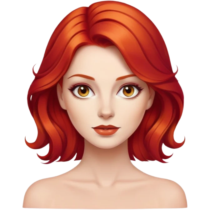 beautiful woman with vibrant red hair styled elegantly emoji