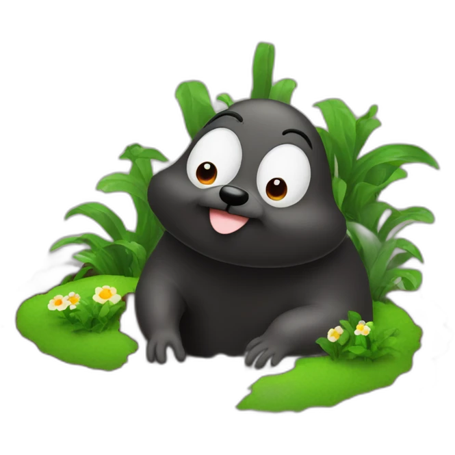 a mole coming out of the ground emoji