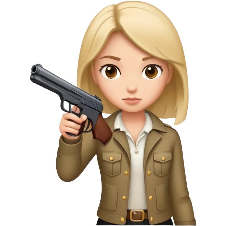 Girl holding gun emoji