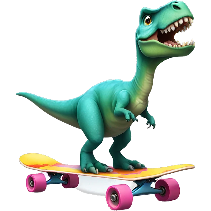 Dinosaur on a skateboard  emoji