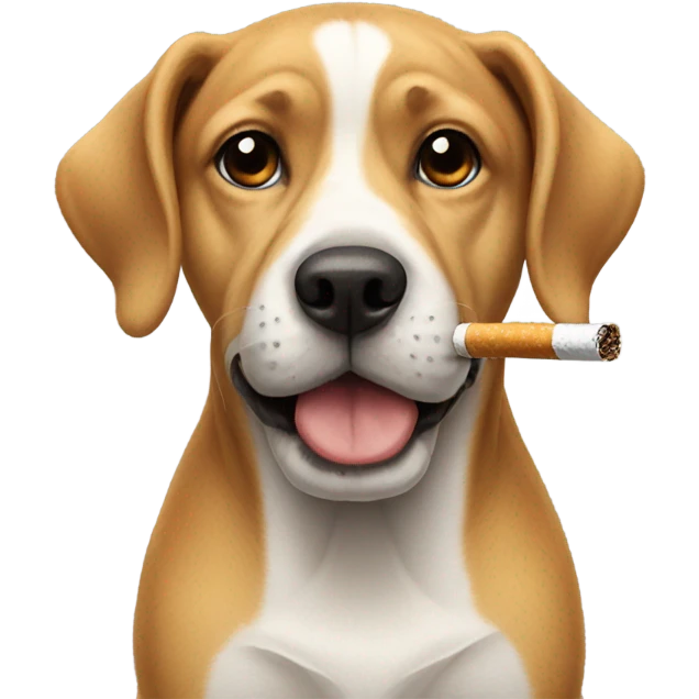 Dog smoking a cigarette emoji