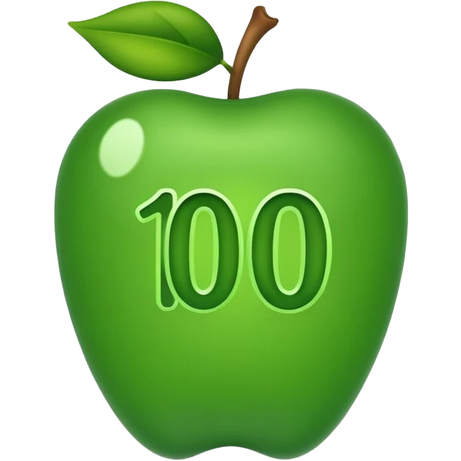 The number “100” followed by a “%” make the font color green emoji