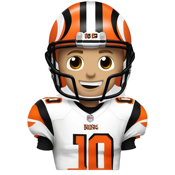 Joe burrow on the Cincinnati bengals emoji