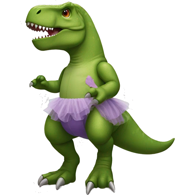 A t-Rex wearing a tutu emoji