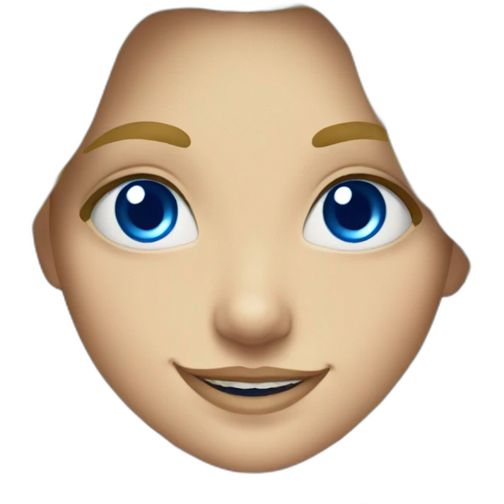 russian witch, smiles, gold hair, blue eyes emoji