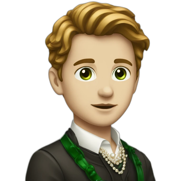 Posh-boy-with-pearl-necklace-and-green-eyes-and-brown-hair emoji