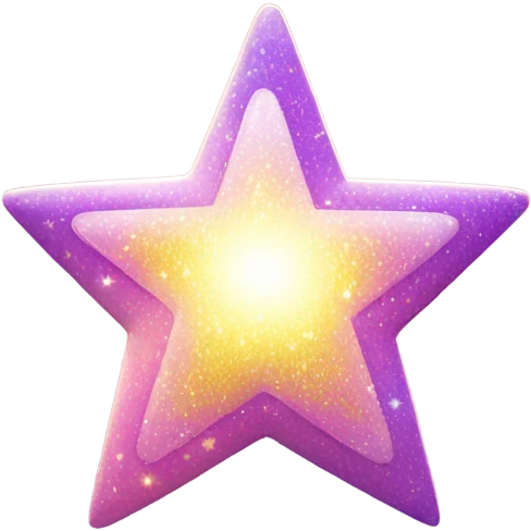 Light pink , purple and yellow Magic star sparkles emoji