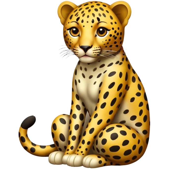 Leopard body sitting emoji