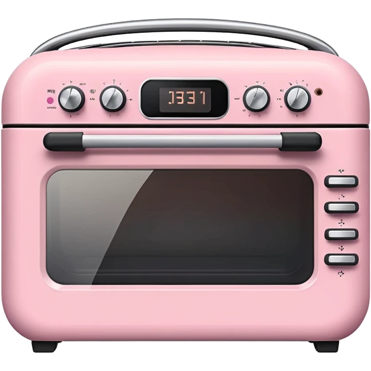 Cute emoji-style Ninja Combi countertop oven, pastel pink appliance, rounded edges, soft highlights, simple shadows, modern kitchen gadget aesthetic, realistic, centered, white background emoji