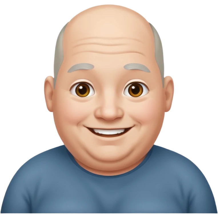 obése avec des cheveux gris calvitie bien gros emoji