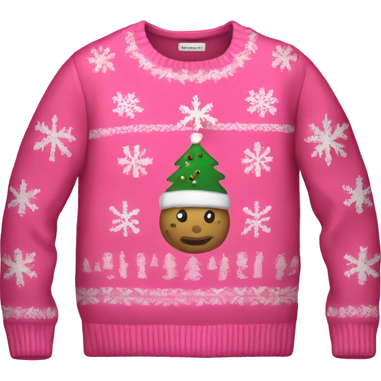 Pink ugly christmas sweater emoji