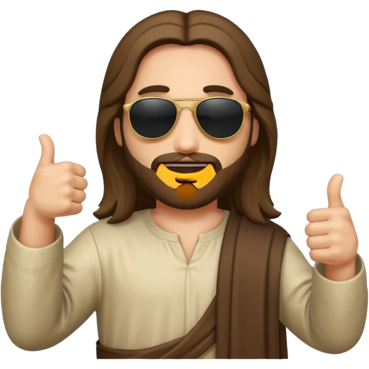 emoji di Gesù con occhiali da solo e pollice in su
 emoji