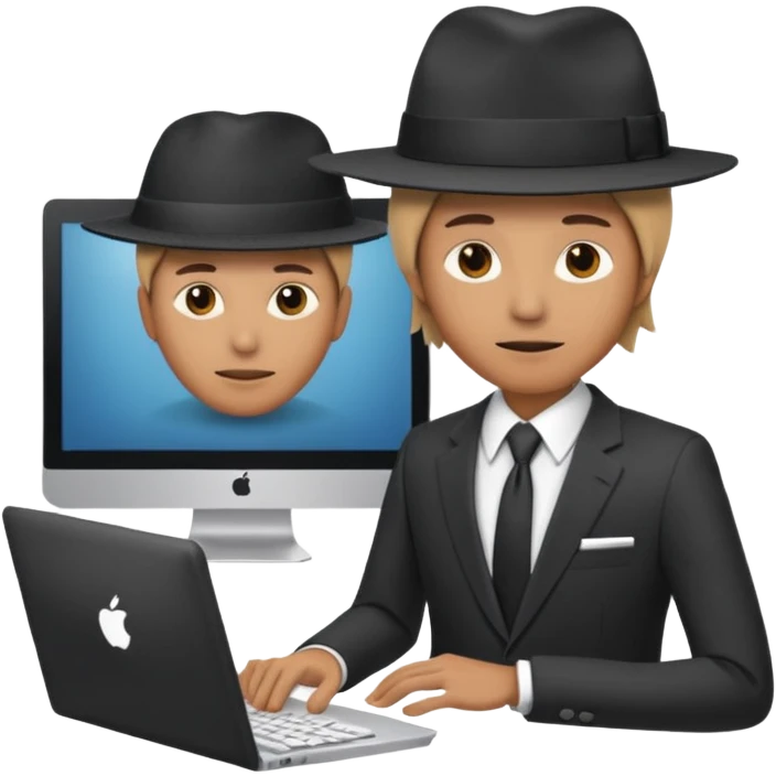 A person that has a computer screen as it head A person that has a computer screen as it’s hat and wear a suit and wears a suitand is wearing a suit emoji