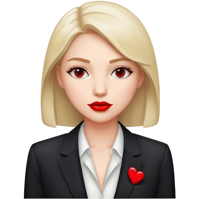 woman simple suit jacket shirt polish red emoji