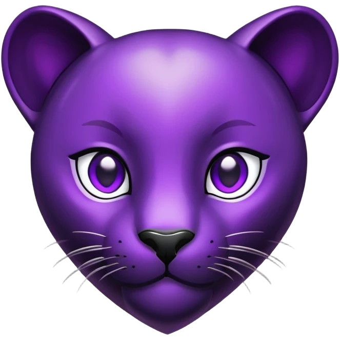 A black phanter, a purple heart around emoji