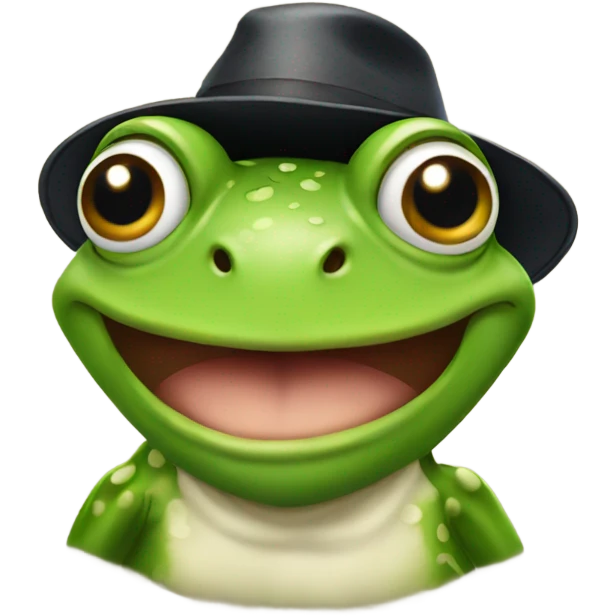 Frog wearing hat emoji