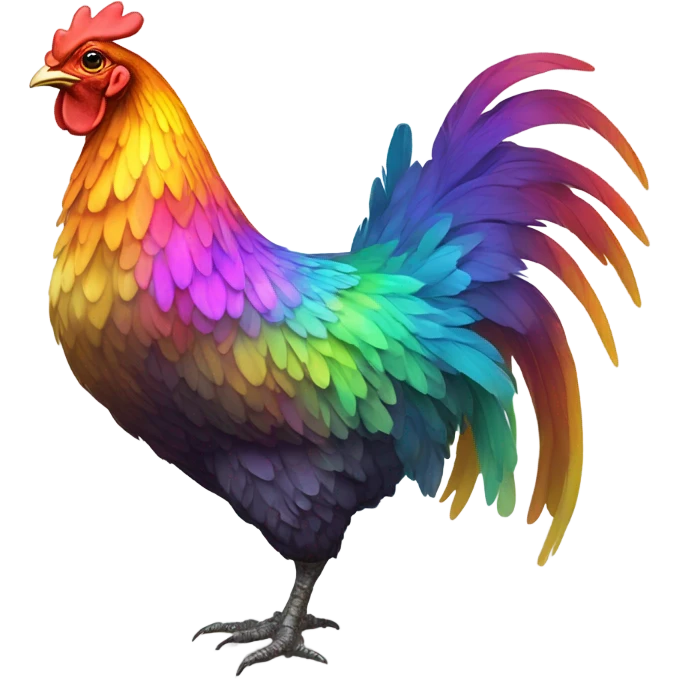Mysterious rainbow chicken emoji