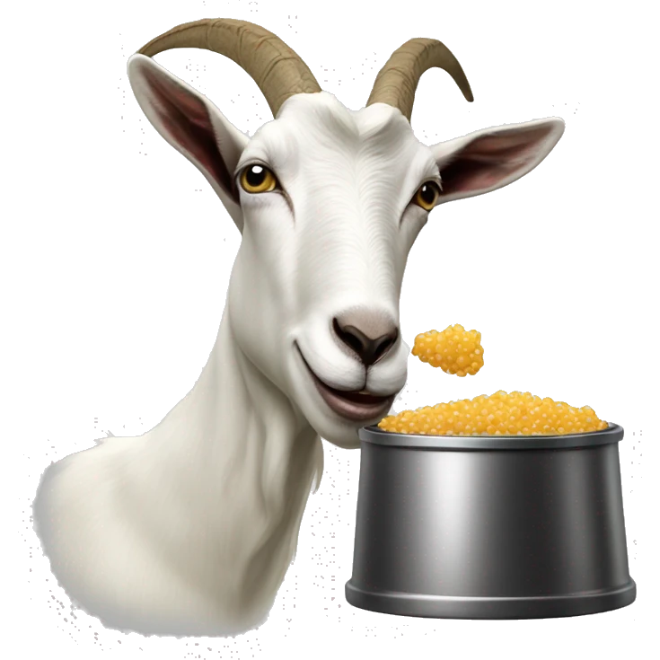 the goat eats caviar emoji