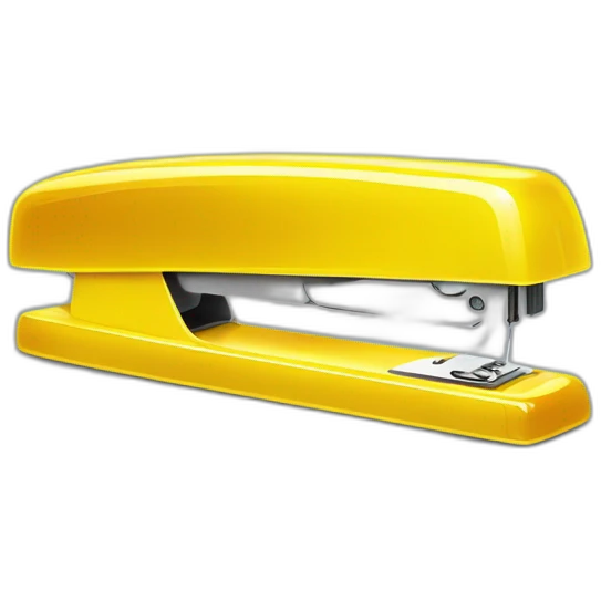 Stapler inside yellow jelly emoji