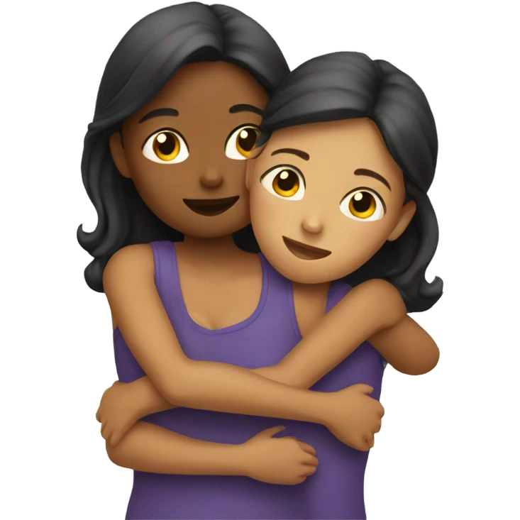 two girls hugging emoji