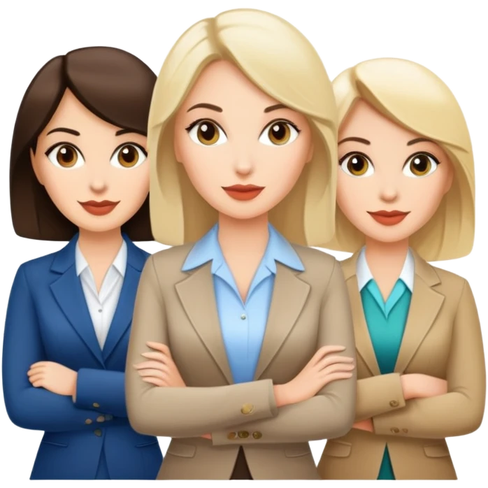 Three lady realtors two brunettes and one blonde emoji