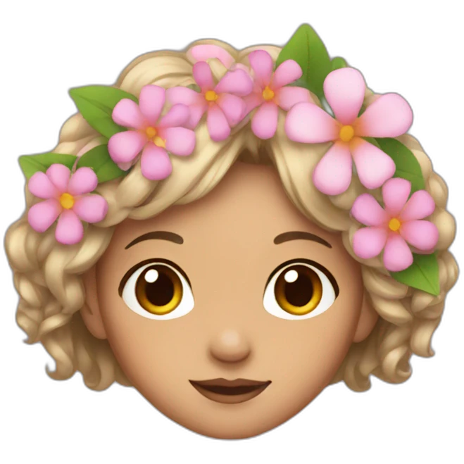 A girl who wears flowers in her hair emoji