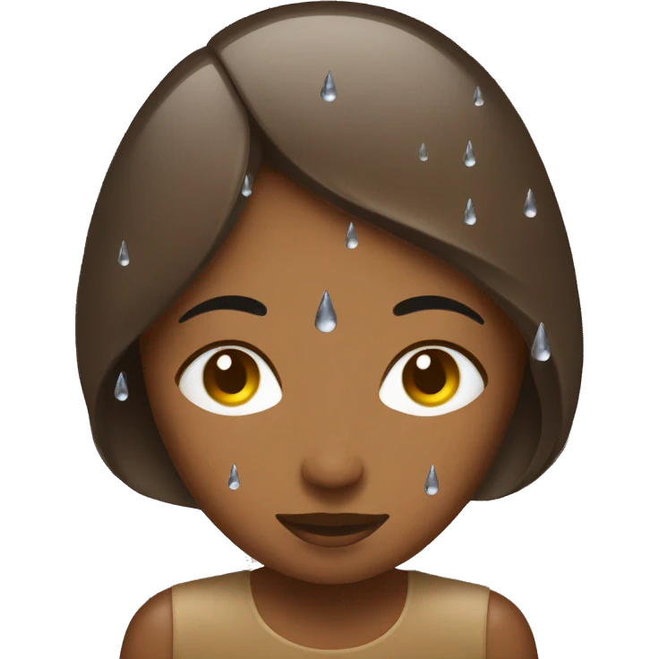 Water droplets on brown woman  emoji