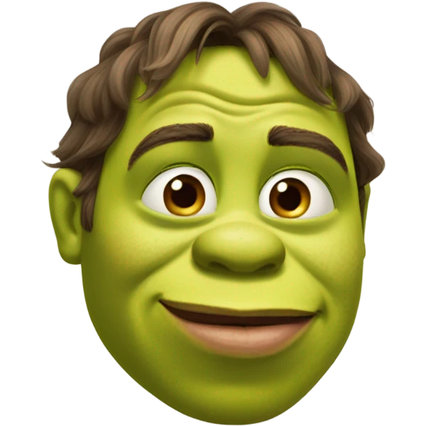 Shrek doing kissy face emoji