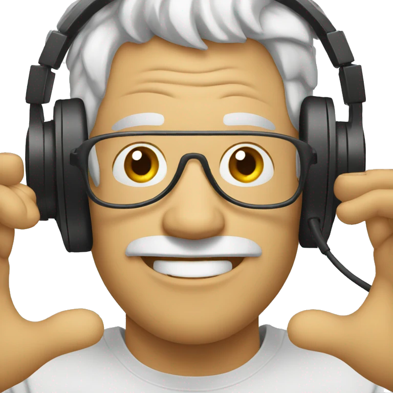 Crazy man listening to music emoji