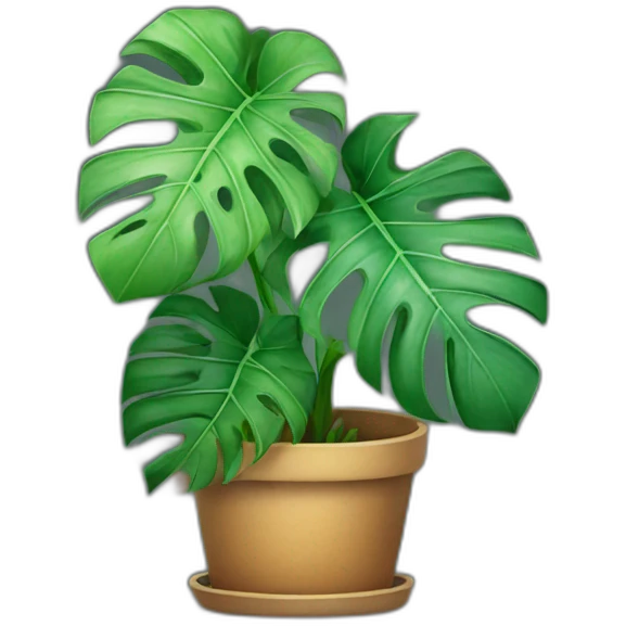 monstera plant in a pot emoji