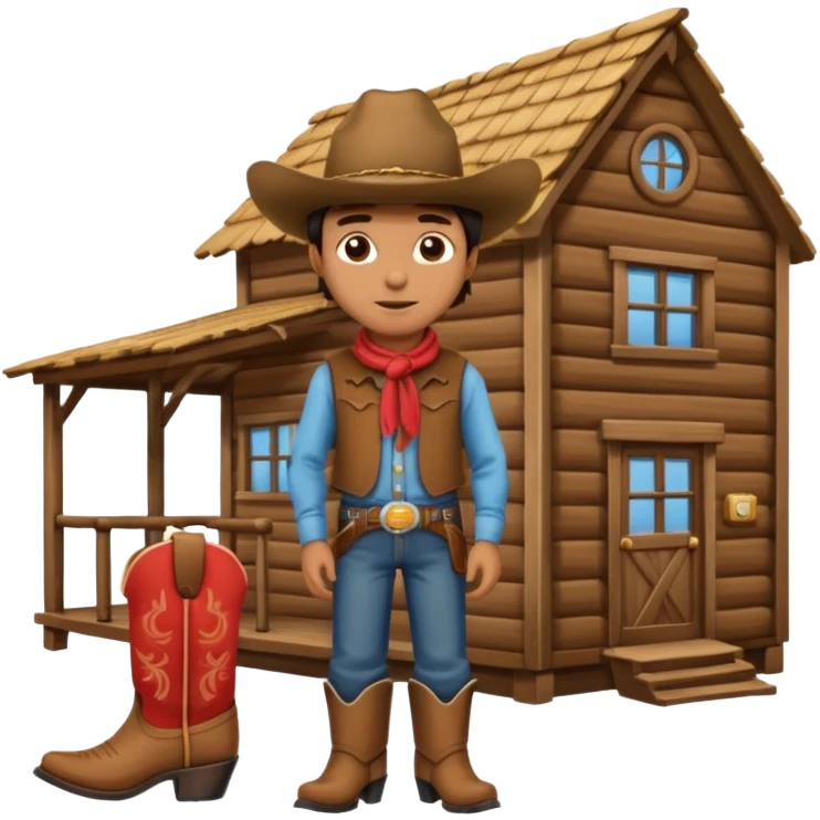 Cowboy next to house emoji