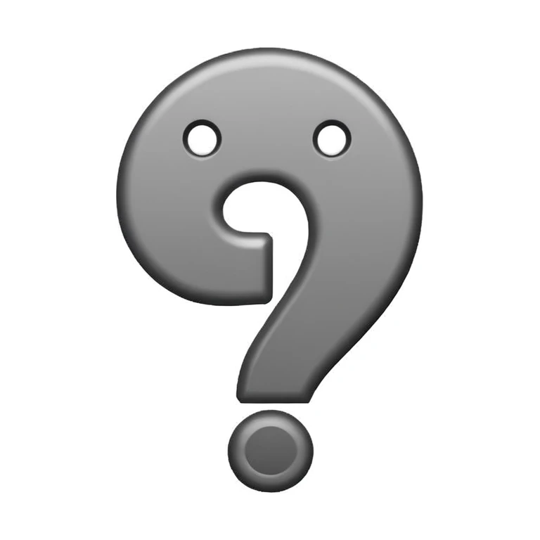 bold emoji question mark, gray placeholder, clean and modern look emoji