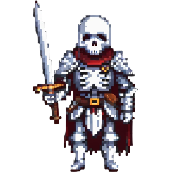 skeleton knight holding a sword emoji