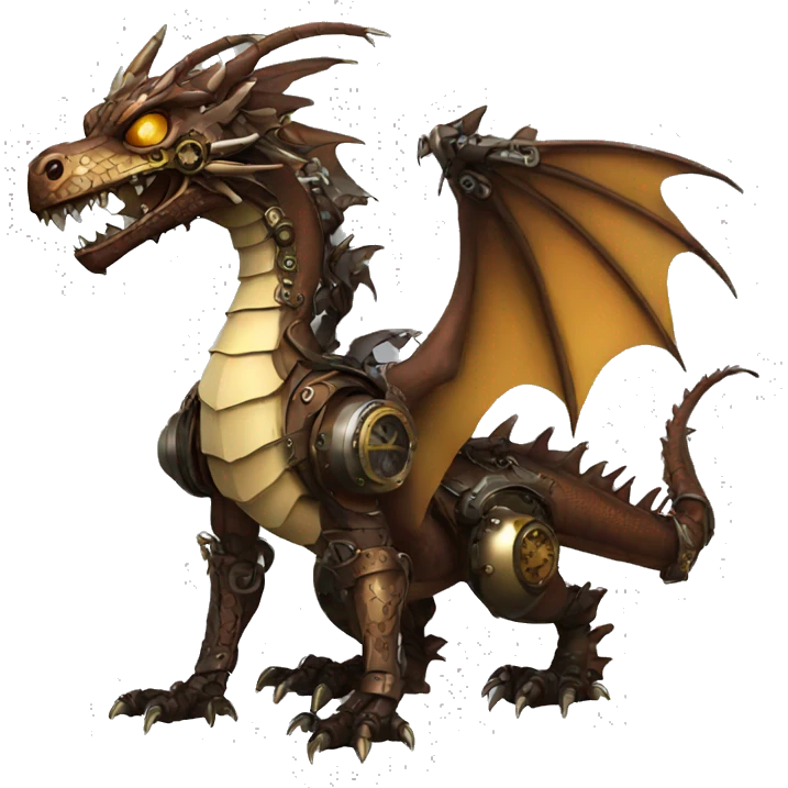 Steampunk Dragon full body emoji