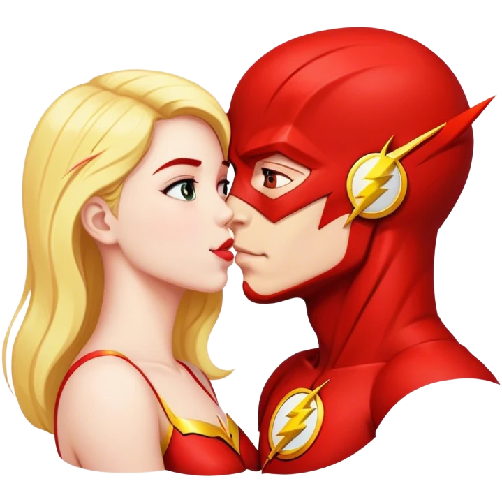 The Flash in Kiss She Flash Girl Romantic emoji