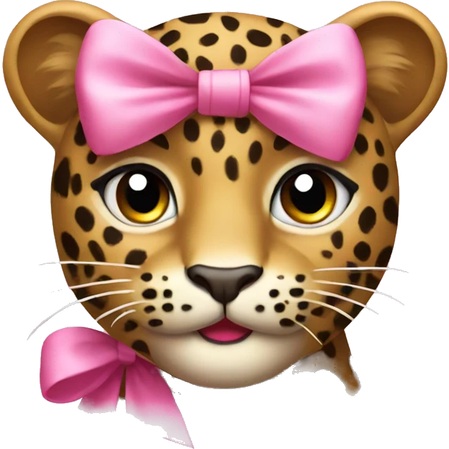 Leopard with a pink bow emoji